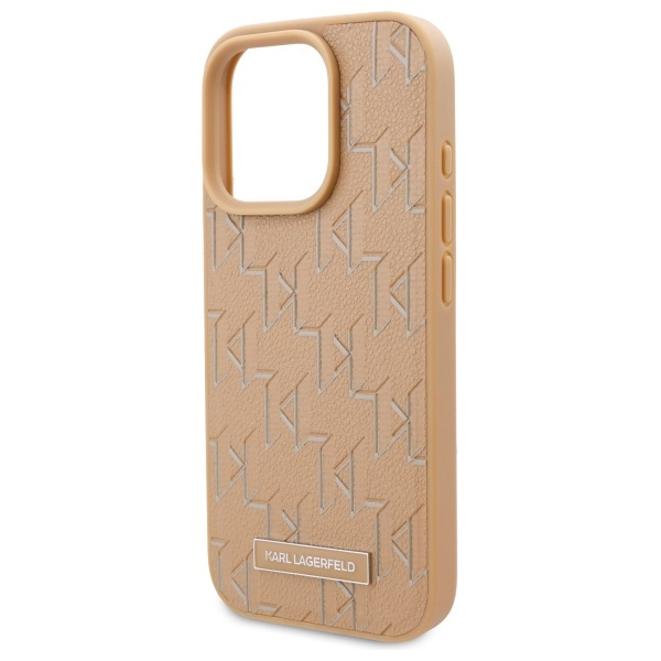 Karl Lagerfeld KLHMP16LPKHPORPE iPhone 16 Pro 6.3" hardcase beżowy/beige Leather Monogram Metal Logo MagSafe