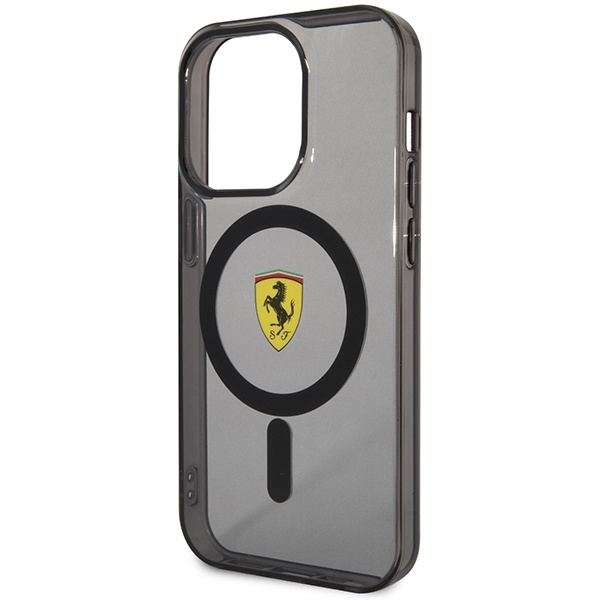 Etui Ferrari Translucent MagSafe na iPhone 14 Pro Max - czarne