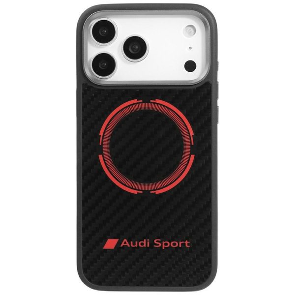 Etui Audi RSQ Carbon Fiber Sport Red     Circle MagSafe do iPhone 17 Pro Max czarny