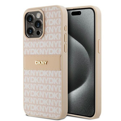 DKNY DKHCP15XPRTHSLP iPhone 15 Pro Max6.7" różowy/pink hardcase Leather Mono Stripe & Metal Logo