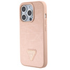 Guess GUHCP15LPCRTHCP iPhone 15 Pro 6.1" różowy/pink hardcase Croco Triangle Metal Logo