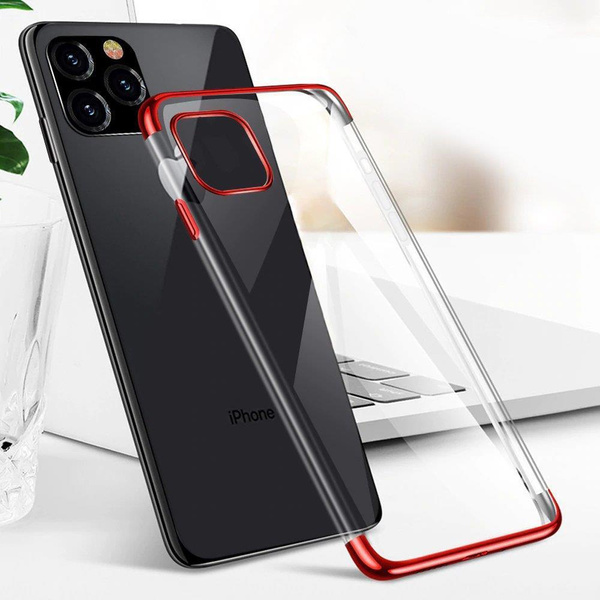 CLEAR COLOR CASE GEL TPU COVER WITH A METALLIC FRAME FOR XIAOMI REDMI NOTE 11S / NOTE 11 RED