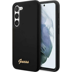 GUESS GUHCS23SSLSMK S23 S911 BLACK/BLACK HARDCASE SILICONE VINTAGE GOLD LOGO