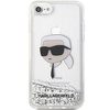 Etui Karl Lagerfeld Glitter Karl's Head na iPhone 7 / 8 / SE 2020 / SE 2022 - srebrne