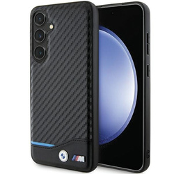 Etui BMW Leather Carbon na Samsung Galaxy S24+ - czarne