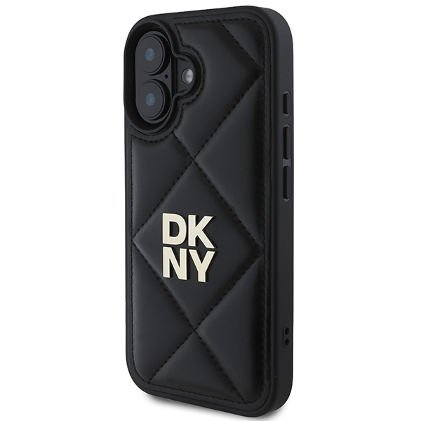 DKNY DKHCP16SPQDSLK iPhone 16 6.1"czarny/black Quilted Stack Logo