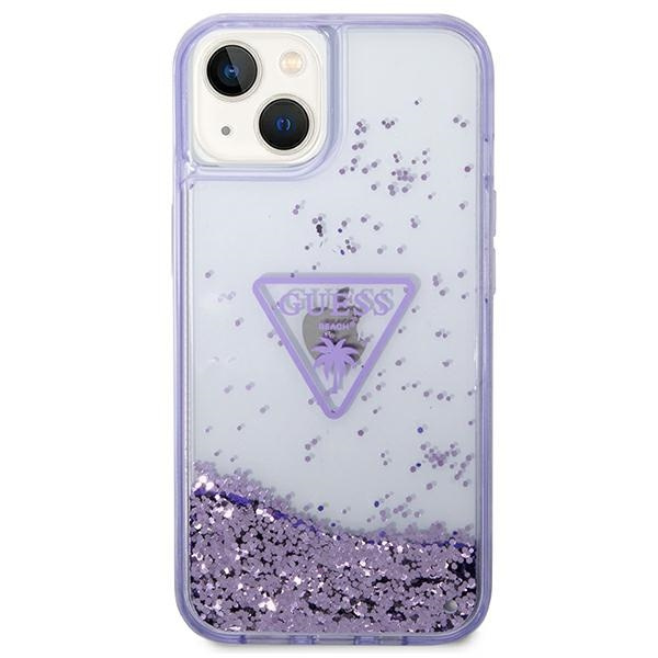 Guess GUHCP14MLFCTPU iPhone 14 Plus / 15 Plus 6.7" fioletowy/purple hardcase Liquid Glitter Palm Collection