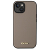 DKNY DKHMP15SPGHLME iPhone 15 6.1"       beżowy/beige hardcase Grained Metal Logo MagSafe
