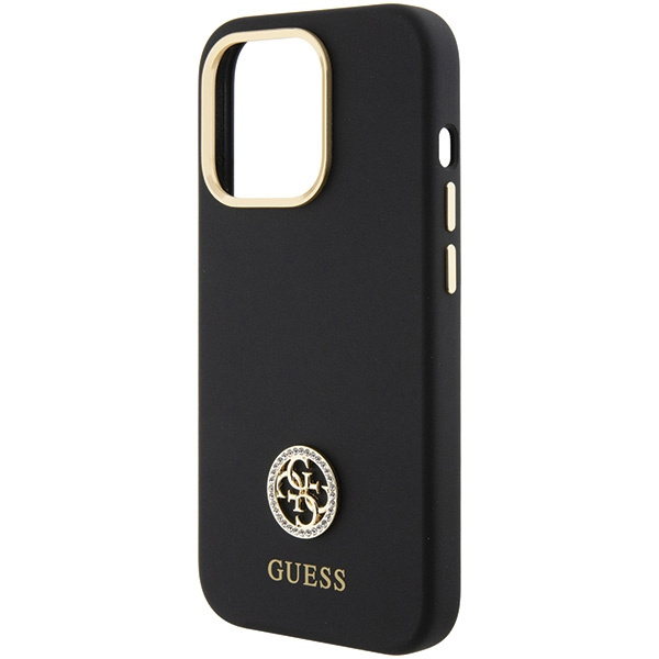 Guess GUHCP15LM4DGPK iPhone 15 Pro6.1" czarny/black hardcase Silicone Logo Strass 4G