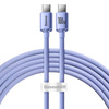 Kabel Baseus CAJY000705 USB-C - USB-C PD QC 100W 5A 480Mb/s 2m - fioletowy