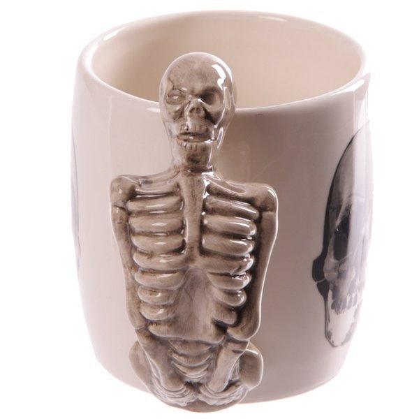 CERAMIC MUG WITH SKELETON PRINT