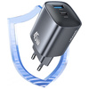 Ładowarka sieciowa USAMS CC290 T66 45W   GaN 1xUSB-A 1xUSB-C srebrny