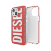 DIESEL CLEAR CASE GRAPHIC IPHONE 13 MINI CZERWONY/BIAŁY