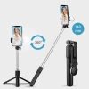 Selfie stick WR1YXS telescopic tripod 0.71m with round lamp - black
