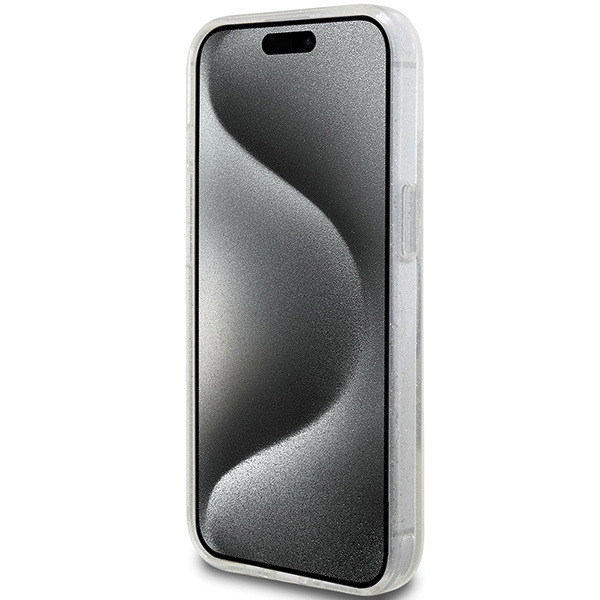 Guess GUHCP15MLFCSEGT iPhone 15 Plus /14 Plus 6.7" transparent hardcase Liquid Glitter Gold Stripes