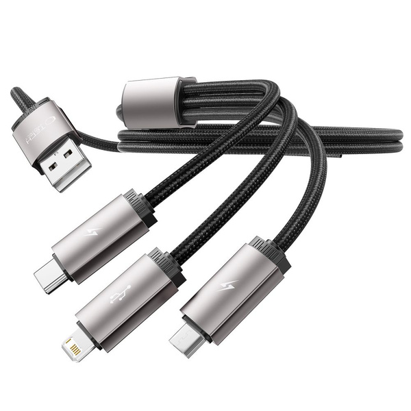 TECH-PROTECT ULTRABOOST 3IN1 LIGHTNING & TYPE-C & MICRO-USB CABLE 3.5A 100CM GREY