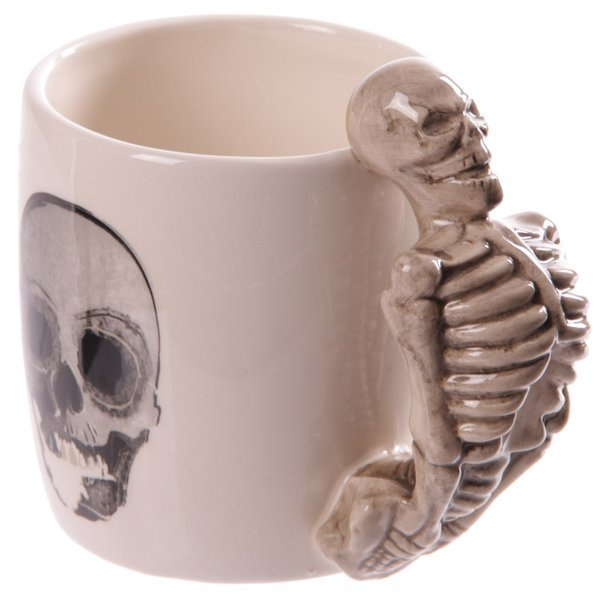 CERAMIC MUG WITH SKELETON PRINT