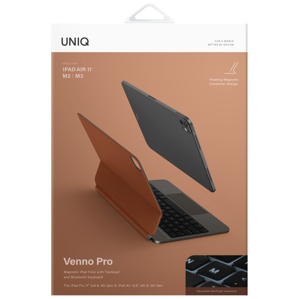 Etui UNIQ Venno Pro Magnetic Smart z klawiaturą do iPad Air 11" (2024/25) | Air 10.9" (2022/20) | iPad Pro 11" (2022/21) caramel