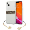 GUESS GUHCP13SKB4GBBR IPHONE 13 MINI 5.4 "TRANSPARENT HARDCASE 4G BROWN STRAP CHARM