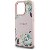 Etui Guess Grained Printed Flower        Pattern MagSafe do iPhone 16 Pro różowy