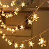 Lampki choinkowe LED snowflake/star - 6m/40 lampek ciepłe białe/warm white zasilane bat. 3xAA EHD-LS05