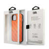 Etui Karl Lagerfeld Perforated Allover na iPhone 13 mini - pomarańczowe