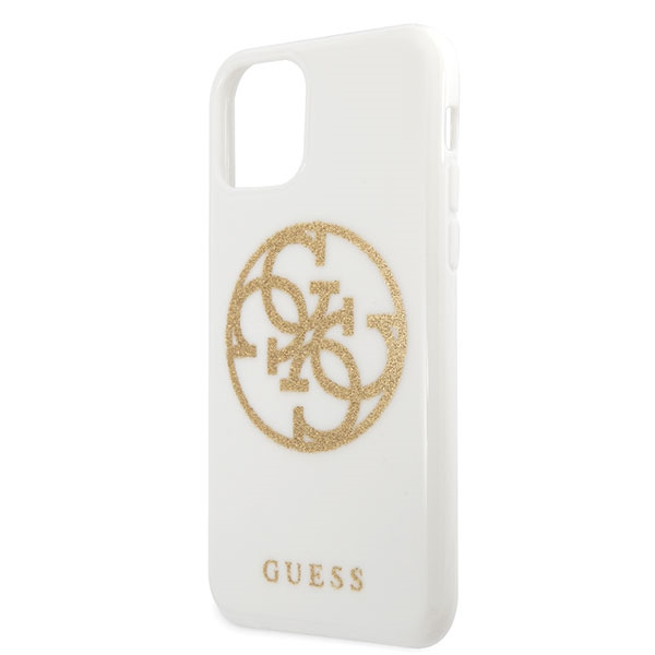 Guess GUHCN65TPUWHGLG iPhone 11 ProMax biały/white hard case Glitter 4G Circle Logo