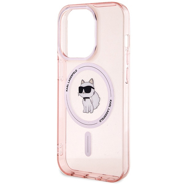 Etui Karl Lagerfeld IML Choupette MagSafe na iPhone 15 Pro - różowe