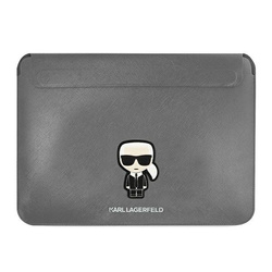 Karl Lagerfeld Saffiano Ikonik Karl case for a 13-14" laptop - silver