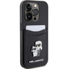 Etui Karl Lagerfeld Saffiano Cardslot Karl&Choupette Metal Pin do iPhone 15 Pro - czarne