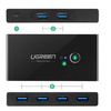 Ugreen switch box HUB switch 4x USB 3.2 Gen 1 USB splitter for two computers black (US216 30768)