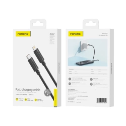 FONENG kabel XS07 USB-C - Lightning PD 27W 1.2M Czarny