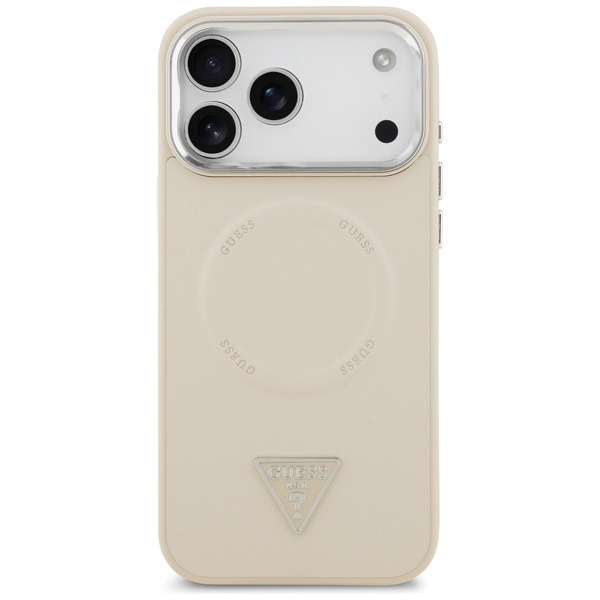 Etui Guess Triangle Logo MagSafe do      iPhone 17 Pro Max beżowy