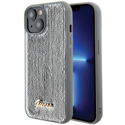 Guess GUHCP15SPSFDGSS iPhone 15 / 14 / 13 6.1" srebrny/silver hardcase Sequin Script Metal