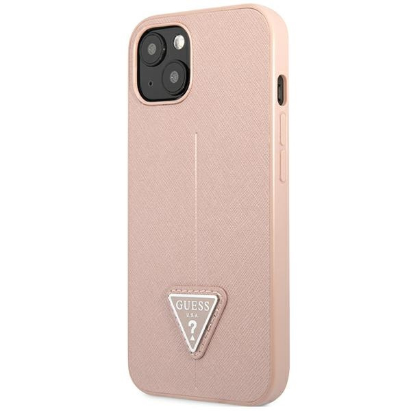 Guess GUHCP14MPSATLP iPhone 14 Plus / 15 Plus 6.7" różowy/pink hardcase SaffianoTriangle Logo