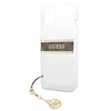 Guess GUHCP13SKB4GBR iPhone 13 mini 5,4" Transparent hardcase 4G Brown Strap Charm