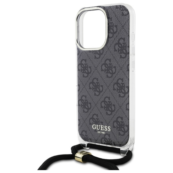 Guess GUHCP16XHC4SEK iPhone 16 Pro Max   6.9" czarny/black hardcase Crossbody Cord 4G Print