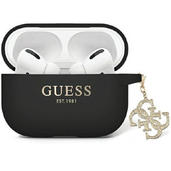 Guess GUAP2LECG4K AirPods Pro 2 (2022/2023) cover czarny/black Liquid Silicone Glitter Triangle Charm