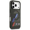 Etui BMW M IML Metal Buttons Tricolor Lines MagSafe do iPhone 17 Pro Max czarny