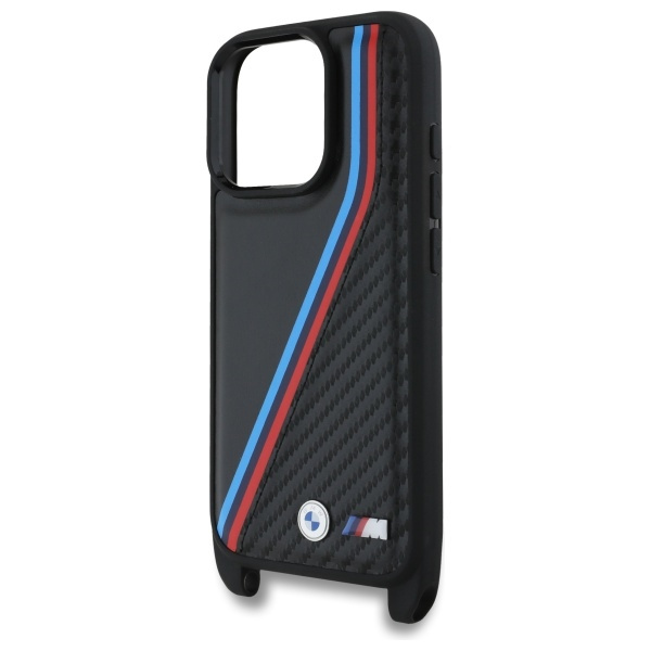 BMW BMHCP16X23PSVTK iPhone 16 Pro Max     6.9" czarny/black hardcase M Edition Carbon Tricolor Lines & Strap