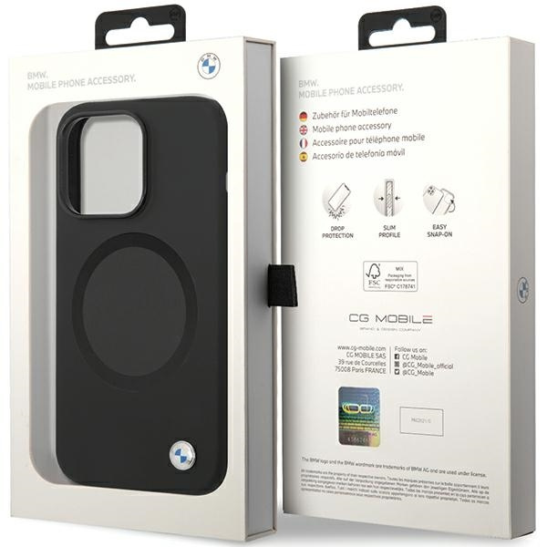 Etui BMW Signature Liquid Silicone MagSafe na iPhone 14 Pro - czarne