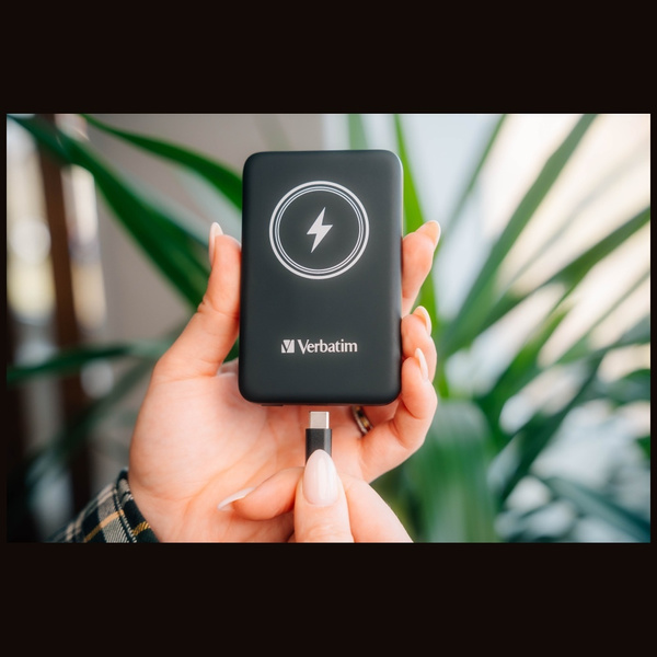Verbatim Powerbank indukcyjny `n` Go 15W5000mAh Wireless Magnetic czarny/black 32240