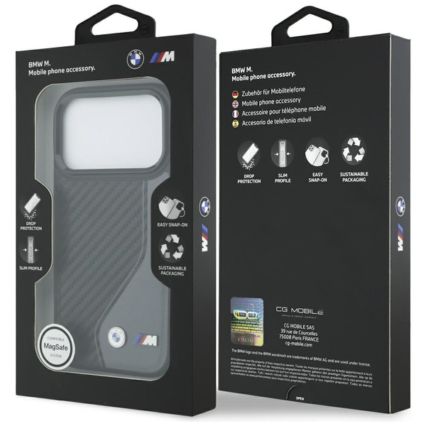 Etui BMW M Carbon Logo MagSafe do iPhone 17 Pro antracyt