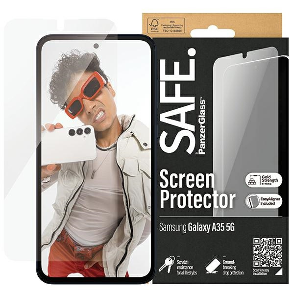 SAFE by PanzerGlass Sam A35 5G A356 Screen Protection Ultra-Wide Fit with Easy Aligner SAFE95686