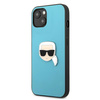 KARL LAGERFELD KLHCP13MPKMB IPHONE 13 / 14 / 15 6,1" NIEBIESKI/BLUE HARDCASE LEATHER IKONIK KARL`S HEAD METAL