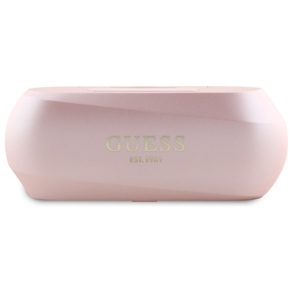 Guess słuchawki Bluetooth GUTWSC2MCDSP   TWS + stacja dokująca różowy/pink Elongated Metalic Printed Logo