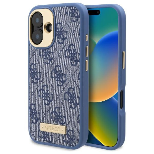 Guess GUHMP16MU4GPRB iPhone 16 Plus6.7" niebieski/blue hardcase 4G Logo Plate MagSafe