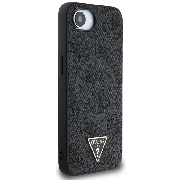 Etui Guess 4G Ring Triangle Logo MagSafe do iPhone 16e czarny