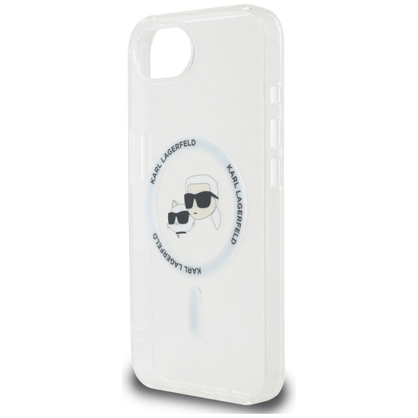 Etui Karl Lagerfeld IML Metal Karl &     Choupette Heads MagSafe do iPhone 16e biały