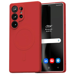 Mercury MagSafe Semi-Silicone Sam S25 Ultra S938 czerwony /red